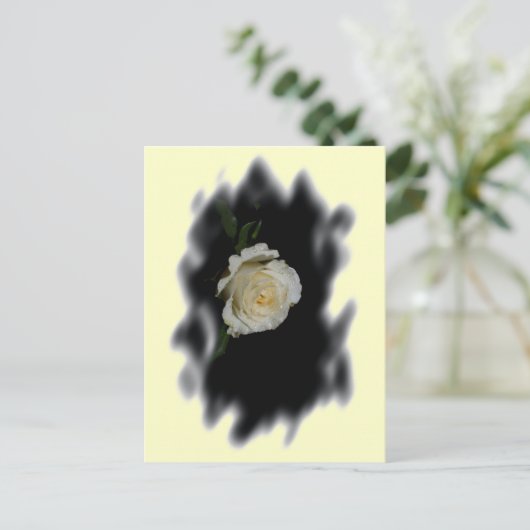 White Rose Burned Edges Briefkaart (Staand voorkant)