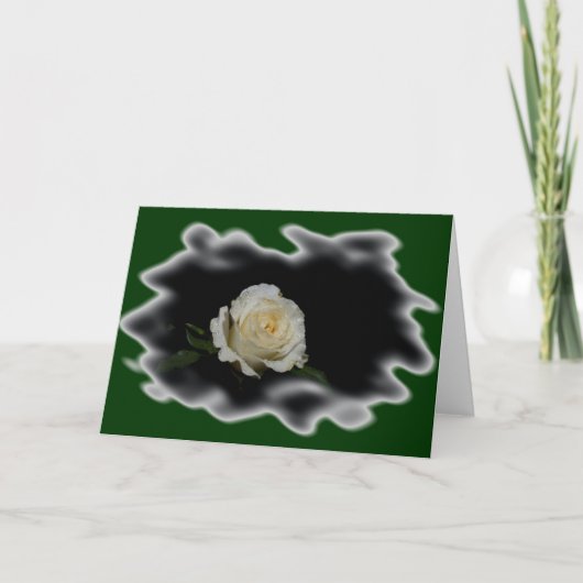 White Rose Burned Edges Kaart (Voorkant)