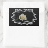 White Rose Burned Edges Rechthoekige Sticker (Tas)