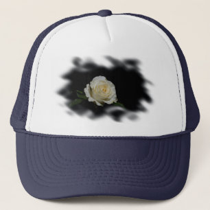 White Rose Burned Edges Trucker Pet