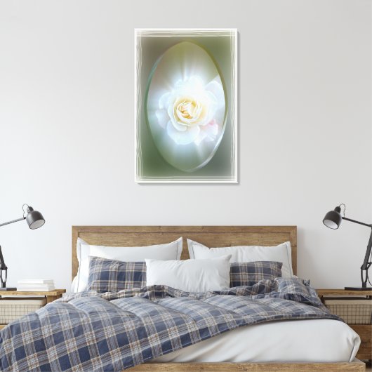 White Rose Canvas Afdruk (Insitu (Slaapkamer))