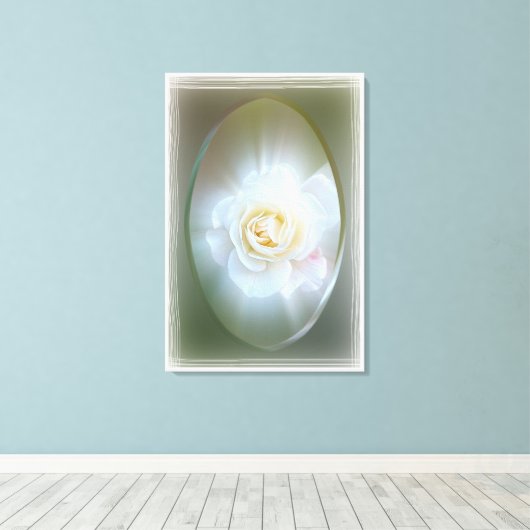 White Rose Canvas Afdruk (Insitu (Houten vloer))
