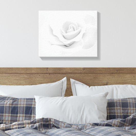 White Rose Canvas afdrukken (Insitu (Slaapkamer))