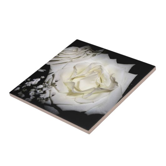 White Rose Ceramic Tile Tegeltje (Zijkant)