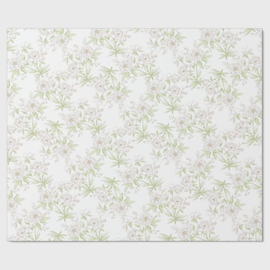 White Rose Classic Wedding Cadeaupapier (Vlak)
