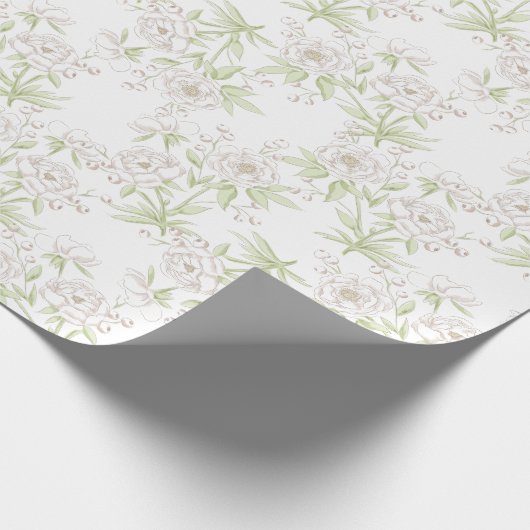 White Rose Classic Wedding Cadeaupapier (Hoek)