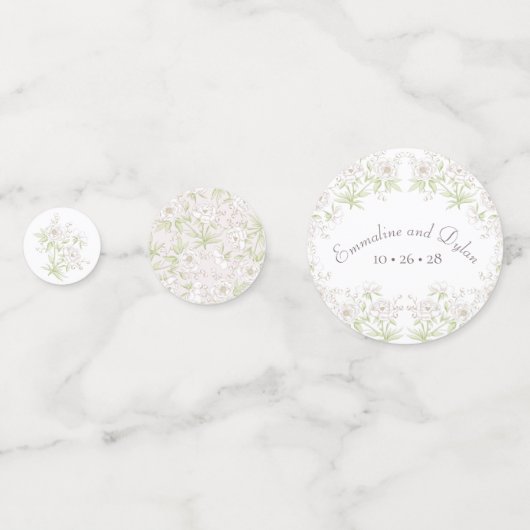 White Rose Classic Wedding Confetti (Achterkanten)