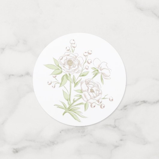 White Rose Classic Wedding Confetti (Kleine voorkant)