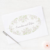 White Rose Classic Wedding Ovale Sticker (Envelop)