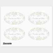 White Rose Classic Wedding Ovale Sticker (Vel)