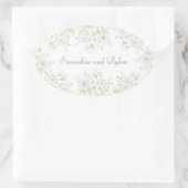 White Rose Classic Wedding Ovale Sticker (Tas)