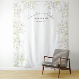 White Rose Classic Wedding Photo Backdrop Wandkleed