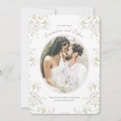White Rose Classic Wedding Photo Save the Date Kaart (Voorkant)