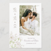 White Rose Classic Wedding Save the Date Kaart (Voorkant)