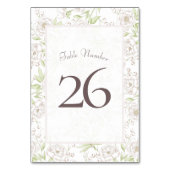 White Rose Classic Wedding Table Number Kaart (Achterkant)