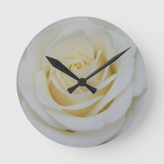 White Rose Clock Ronde Klok (Voorkant)