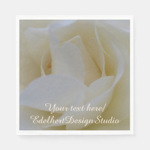 White Rose close Up Paper Napkins Servetten