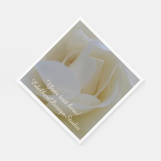 White Rose close Up Paper Napkins Servetten (Hoek)