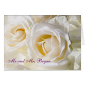 White Rose Custom Wedding Notecards (Voorkant Horizontaal)