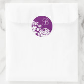 White Rose Damask Ronde Sticker (Tas)