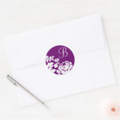 White Rose Damask Ronde Sticker (Envelop)
