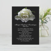 White Rose Death Announcement Kaart (Staand voorkant)