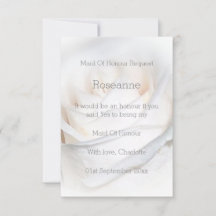 White Rose Design Maid of Honor Verzoek