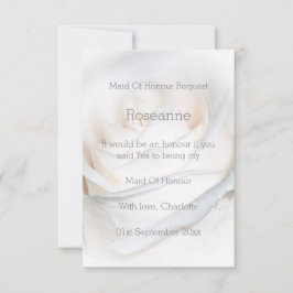 White Rose Design Maid of Honor Verzoek Kaart