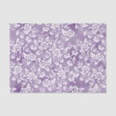 White Rose Design op Paarse achtergrond Tissuepapier (Voorkant)