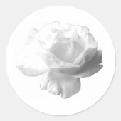 White Rose Design Ronde Sticker (Voorkant)