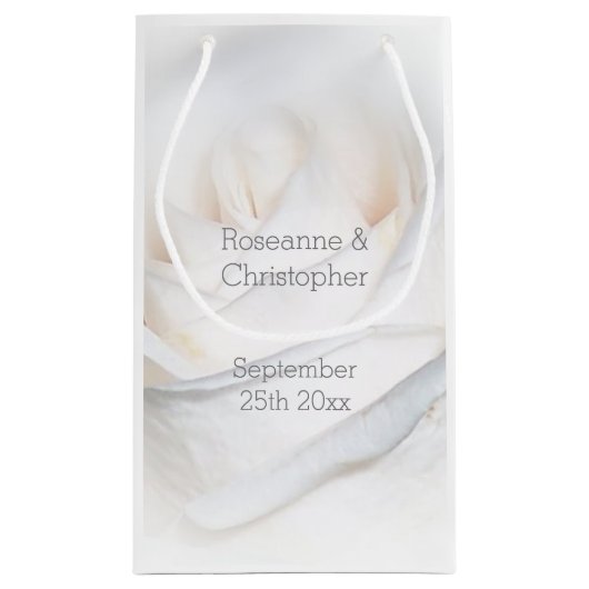 White Rose Design Wedding Klein Cadeauzakje (Achterkant)