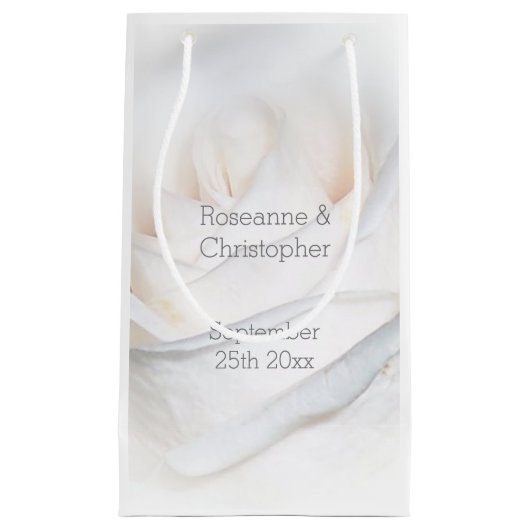 White Rose Design Wedding Klein Cadeauzakje (Voorkant)