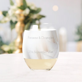 White Rose Design Wedding Wijnglas Zonder Voet