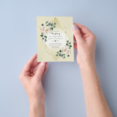 White Rose Diamond Lijst Wedding Invite met lage b Flyer (Hand)