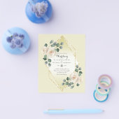 White Rose Diamond Lijst Wedding Invite met lage b Flyer (Enkel)