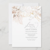 White Rose Dried Floral Boho Vrijgezellenfeest Inv Kaart (Voorkant)