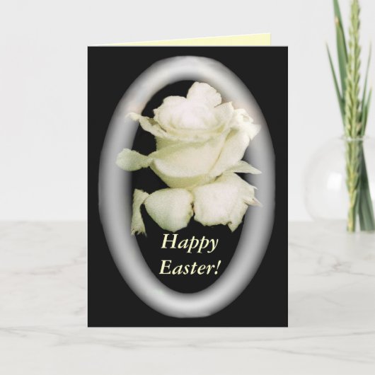 White Rose Easter Card Feestdagen Kaart (Voorkant)
