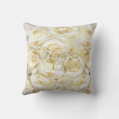 White Rose Elegance - 50ste bruiloft Jubileum Kussen (Achterkant)