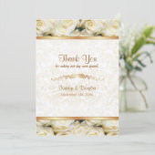 White Rose Elegance - Dank u Bedankkaart (Staand voorkant)