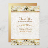 White Rose Elegance - Dank u Bedankkaart (Voorkant / Achterkant)