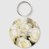 White Rose Elegance Sjabloon Sleutelhanger (Voorkant)