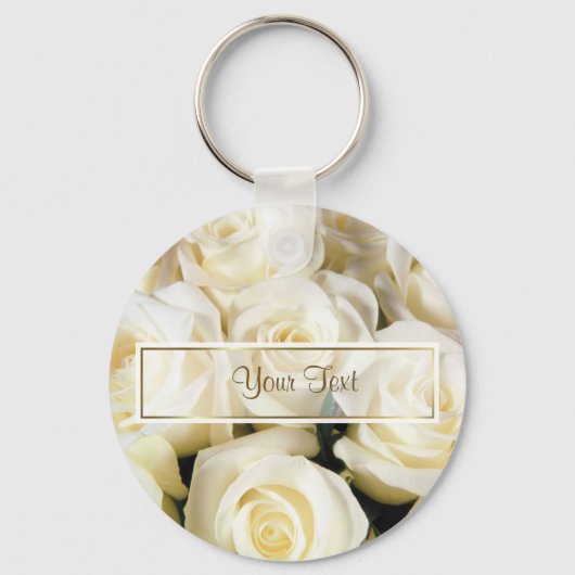 White Rose Elegance Sjabloon Sleutelhanger (Voorkant)