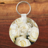 White Rose Elegance Sjabloon Sleutelhanger (Voorkant)