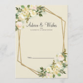 White Rose Elegant Floral Gold Wedding Pas getrouw Advieskaart (Voorkant)