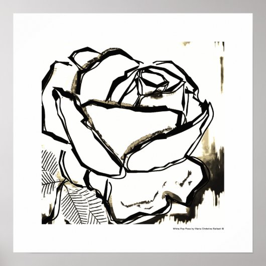 White Rose Elegant Post Modern Poster Art Prints (Voorkant)