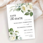 White Rose Elegante Bloemen Huwelijk Save The Date Kaart