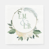 White Rose en Gold Boho Servet (Voorkant)