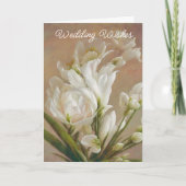 White Rose en Lily Flowers Bruiloft Wenskaart Kaart (Voorkant)