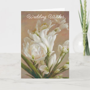 White Rose en Lily Flowers Bruiloft Wenskaart Kaart