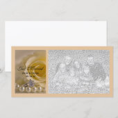 White Rose en Pearls net gehuwd koninklijk Aankondiging (Voorkant / Achterkant)